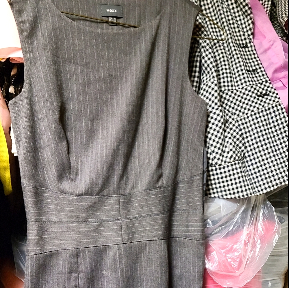 Mini pinstripe dress.
